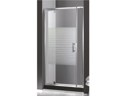 Душевая дверь AOclear A-409-1 80 см, прозрачное стекло с белыми полосами