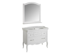 Комплект мебели ASB-Woodline Модерн 105 Белый Патина серебро