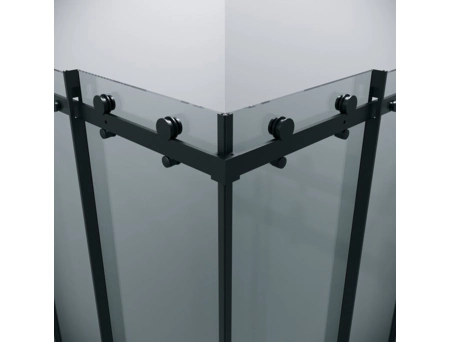 Душевой уголок Grossman Classic 300.K33.04.1010.21.00 100х100 с прозрачным стеклом, в черном матовом профиле - фото 7