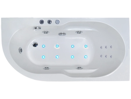 Акриловая ванна Royal Bath Azur de Luxe 170x80 правая (с гидромассажем) 1220-01