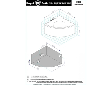 Акриловая ванна Royal Bath Rojo Comfort 150x150 (с гидромассажем) 1229-01 - фото 4