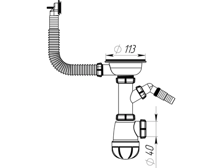 Сифон для мойки Aquant B0140-20-MR 3 1/2