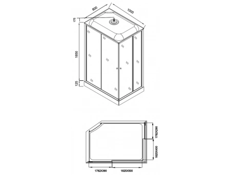 Душевая кабина Loranto CS-5180-13L G 100x80 левая, с низким поддоном, тонированным стеклом - фото 19