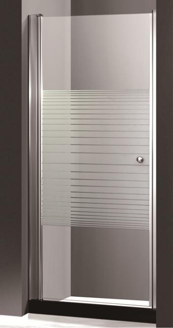 Душевая дверь AOclear NCB 33-1-28 80х190 с хромированным профилем, стекло прозрачное с рисунком