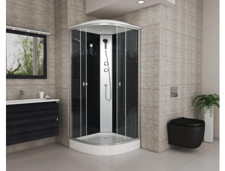 Душевая кабина Niagara Eco NG-4501-14 Black 90x90 с низким поддоном, прозрачным стеклом с рисунком 45011453 - фото 2