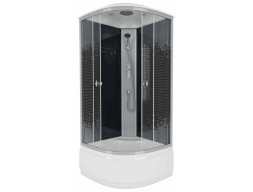Душевая кабина Niagara Eco NG-7509-14BLACK 100x100 высокий поддон, прозрачное стекло с рисунком