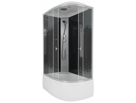 Душевая кабина Niagara Eco NG-7510-14L Black 120x80 с высоким поддоном, прозрачным стеклом с рисунком 7510L