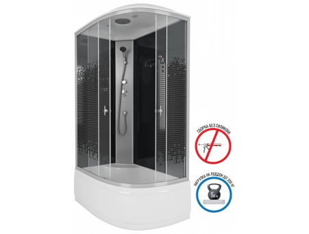 Душевая кабина Niagara Eco NG-7510-14L Black 120x80 с высоким поддоном, прозрачным стеклом с рисунком 7510L - фото 2