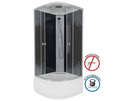 Душевая кабина Niagara Eco NG-7507-14BLACK 80x80 с высоким поддоном, прозрачным стеклом с рисунком 7507 - фото 2