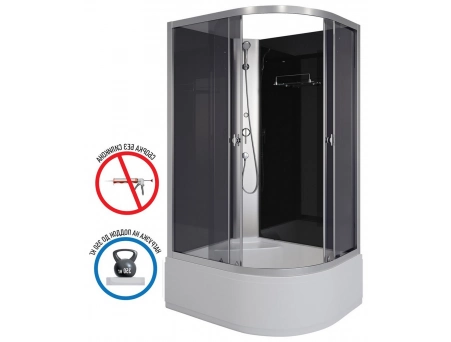 Душевая кабина Niagara Eco E110/80/40L/TN/BK 110x80 с высоким поддоном, тонированным стеклом - фото 2