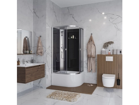Душевая кабина Niagara Eco E90/80/40L/TN/BK 90x80 с высоким поддоном, тонированным стеклом - фото 3