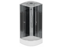 Душевая кабина Niagara Eco E80/26/Black 80x80 средний поддон, прозрачное стекло с рисунком