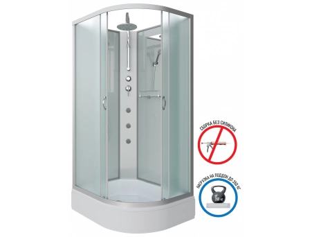 Душевая кабина Niagara Classic NG-33084-14LBKTG 100x80 со средним поддоном, матовым стеклом 330844LBKTG - фото 2