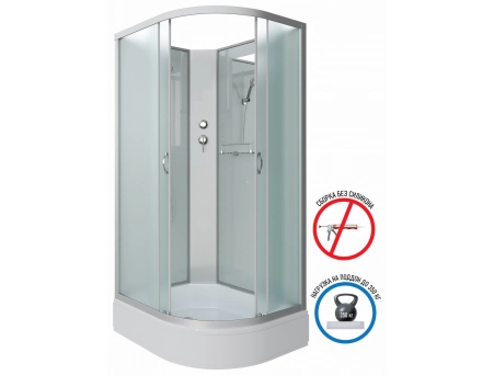 Душевая кабина Niagara Classic NG-33094-14LBK 100x90 со средним поддоном, матовым стеклом 330944LBK - фото 3