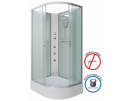 Душевая кабина Niagara Classic NG-33094-14LBKG 100x90 со средним поддоном, матовым стеклом 330944LBKG - фото 2