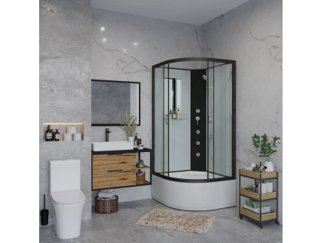 Душевая кабина Niagara Classic NG-6708-14BKG 90x90 с высоким поддоном, прозрачным стеклом 67081414BKG - фото 3