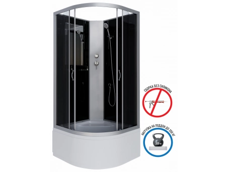 Душевая кабина Niagara Classic NG-2509-14BK 100x100 с высоким поддоном, тонированным стеклом 25091434BK - фото 3