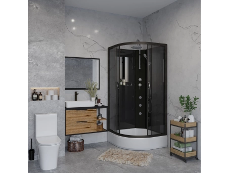 Душевая кабина Niagara Classic NG-6501-14BKTG 90x90 со средним поддоном, тонированным стеклом 65011434BKTG - фото 3