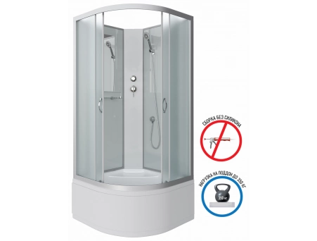 Душевая кабина Niagara Classic NG-2308-14BK 90x90 с высоким поддоном, матовым стеклом 23081424BK - фото 2