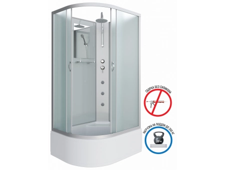 Душевая кабина Niagara Classic NG-2310-14RBKTG 120x80 с высоким поддоном, матовым стеклом 23101424RBKTG - фото 2