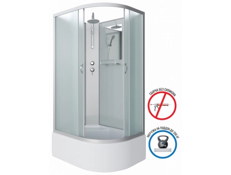 Душевая кабина Niagara Classic NG-2310-14LBKT 120x80 с высоким поддоном, матовым стеклом 23101424LBKT - фото 2
