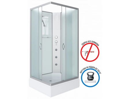 Душевая кабина Niagara Classic NG-33084-14QBKG 100x80 со средним поддоном, матовым стеклом 330844QBKG - фото 2