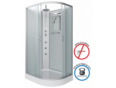 Душевая кабина Niagara Classic NG-3312-14LBKTG 120x80 с низким поддоном, матовым стеклом 33121423LBKTG - фото 2