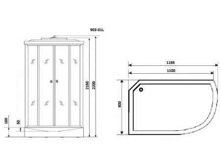Душевая кабина Niagara Ultra NG-903-01L 120x80 с низким поддоном, тонированным стеклом 9030135L - фото 3