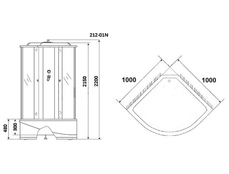 Душевая кабина Niagara Ultra NG-212-01N 100x100 с высоким поддоном, тонированным стеклом 2120134N - фото 3