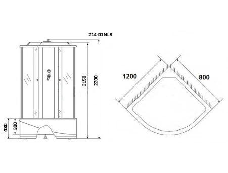 Душевая кабина Niagara Ultra NG-214-01RN 120x80 с высоким поддоном, тонированным стеклом 2140134RN - фото 3