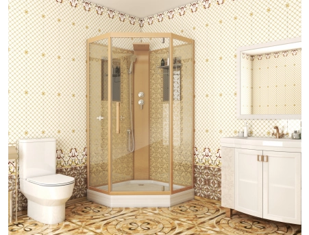 Душевая кабина Niagara Luxe NG-7717GBK 100x100 с низким поддоном, прозрачным стеклом 7717GBK - фото 2