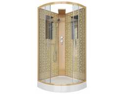 Душевая кабина Niagara Luxe NG-7715GBK 90x90 низкий поддон, прозрачное стекло
