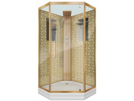 Душевая кабина Niagara Luxe NG-7799GBK 90x90 с низким поддоном, прозрачным стеклом 7799GBK