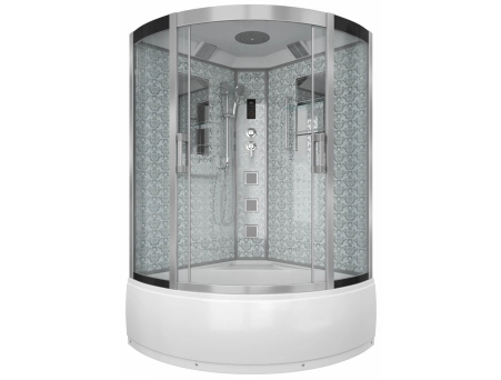 Душевая кабина Niagara Luxe NG-7744W 120x120 с высоким поддоном, прозрачным стеклом 7744W