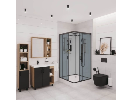 Душевая кабина Niagara Premium NG-6901-01GQ Black 90x90 с низким поддоном, тонированным стеклом 69010134GQBLACK - фото 2