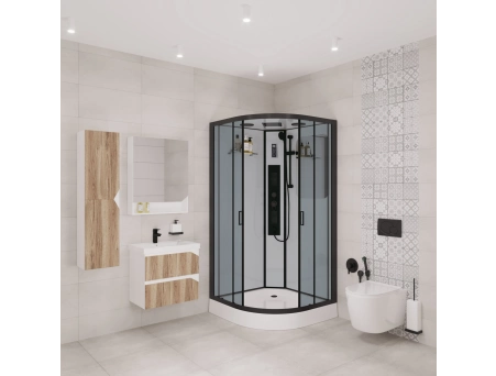 Душевая кабина Niagara Premium NG-6902-01G Black 100x100 с низким поддоном, тонированным стеклом 69020134GBLACK - фото 2