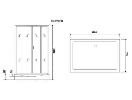 Душевая кабина Niagara Premium NG-6012-01QL 120x80 с низким поддоном, прозрачным стеклом 60120114QL - фото 3