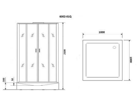 Душевая кабина Niagara Premium NG-6002-01Q 100x100 с низким поддоном, прозрачным стеклом 60020114Q - фото 3
