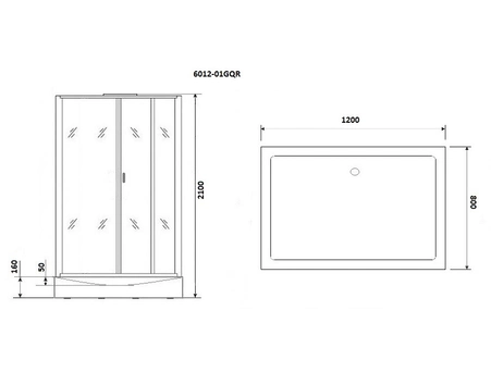 Душевая кабина Niagara Premium NG-6012-01GQR 120x80 с низким поддоном, прозрачным стеклом 60120114GQR - фото 3