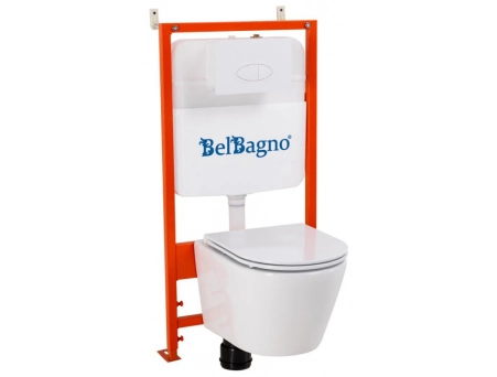 Инсталляция для унитаза BelBagno BB026 с хромированной смывной клавишей BB041CR - фото 6