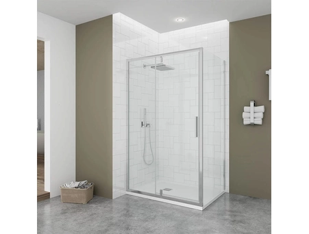 Душевой уголок Veconi Ottimo P20SP CH 110x90 с хромированным профилем, прозрачным стеклом (OP20CH-SP-11090-01-C9)