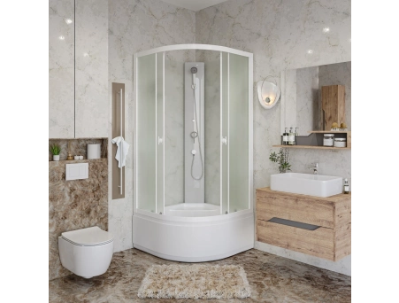 Душевая кабина Niagara Promo P80/40/MT/BK 80x80 с высоким поддоном, матовым стеклом - фото 2