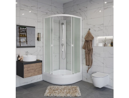 Душевая кабина Niagara Promo P80/26/MT/BK 80x80 со средним поддоном, матовым стеклом - фото 2