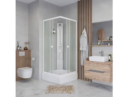 Душевая кабина Niagara Promo P80/26Q/MT/BK 80x80 со средним поддоном, матовым стеклом - фото 2