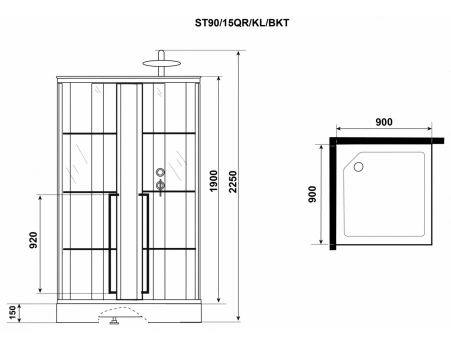 Душевая кабина Niagara Standart ST90/15QR/KL/BKT 90x90 с низким поддоном, прозрачным стеклом - фото 10