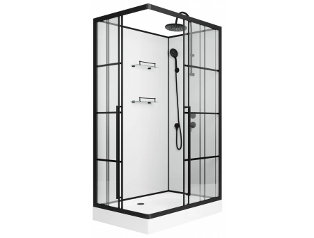 Душевая кабина Niagara Standart ST100/80/15QR/KL/BKT 100x80 с низким поддоном, прозрачным стеклом