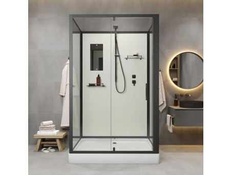 Душевая кабина Niagara Standart ST120/90/15Q/BL/BK 120x90 с низким поддоном, прозрачным стеклом - фото 5