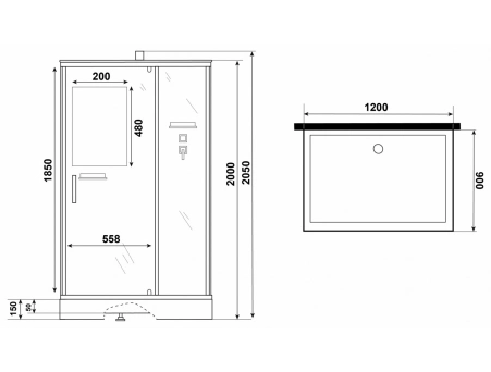 Душевая кабина Niagara Standart ST120/90/15Q/BL/BK 120x90 с низким поддоном, прозрачным стеклом - фото 11