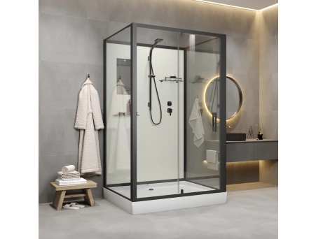 Душевая кабина Niagara Standart ST100/80/15Q/BL/BK 100x80 с низким поддоном, прозрачным стеклом - фото 4
