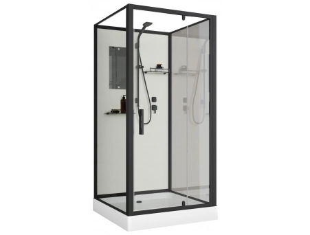 Душевая кабина Niagara Standart ST100/15Q/BL/BK 100x100 с низким поддоном, прозрачным стеклом